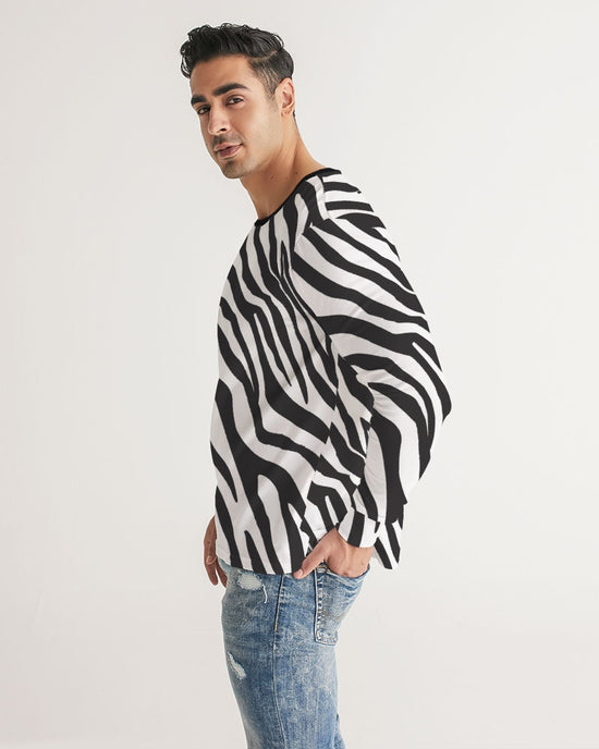 Zebra Print Men's Long Sleeve T Shirt