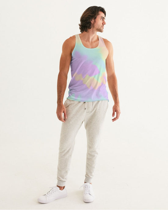 Load image into Gallery viewer, Lilac Mint Tie Dye Men&amp;#39;s Tank
