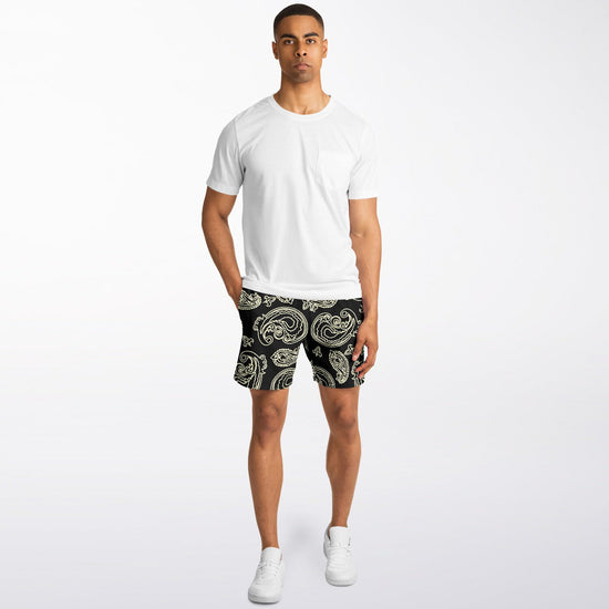 Black & Bone Paisley Men's Fleece Shorts