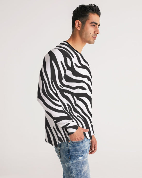 Zebra Print Men's Long Sleeve T Shirt