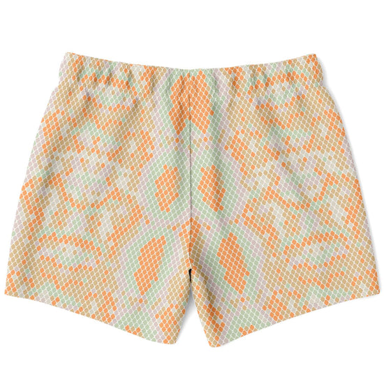Green & Orange Snake Print Swim Shorts
