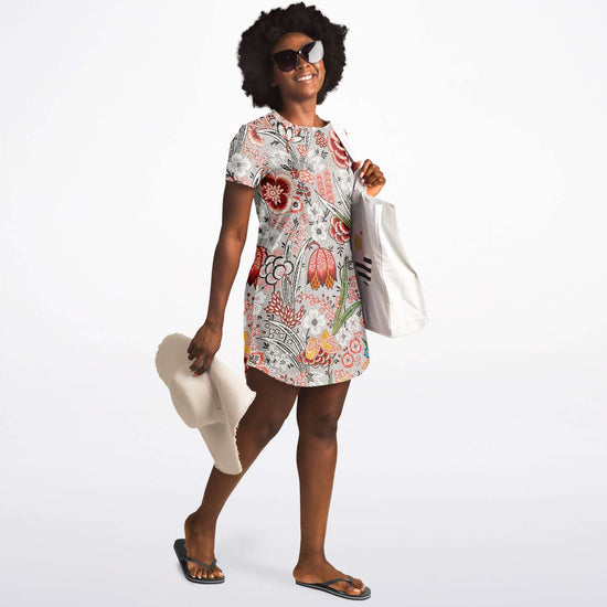 Blood Orange Floral T Shirt Dress