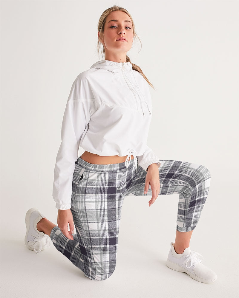 Black & White Tartan Check Lightweight Women's Track Pants