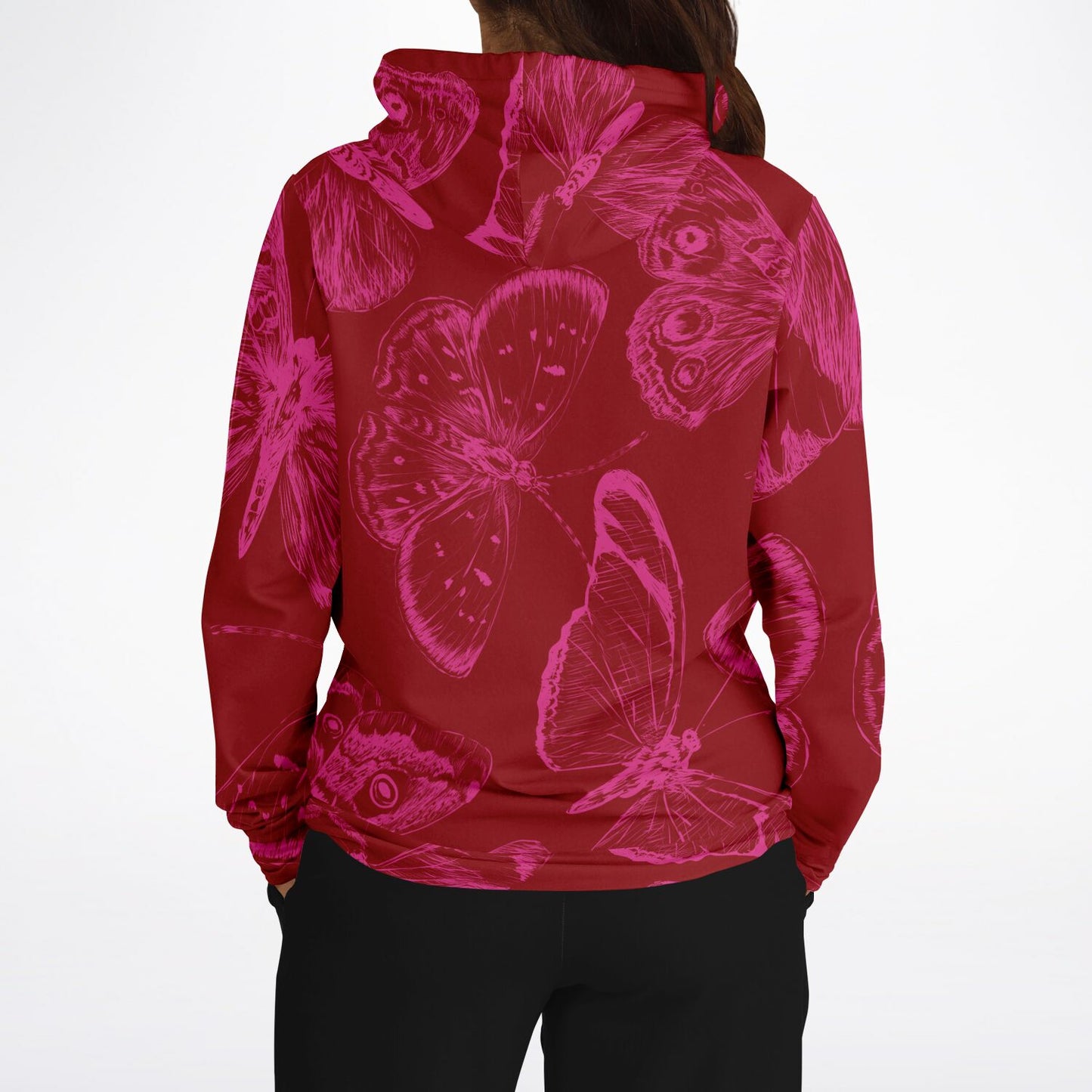 Red Fuchsia Butterflies Unisex Hoodie