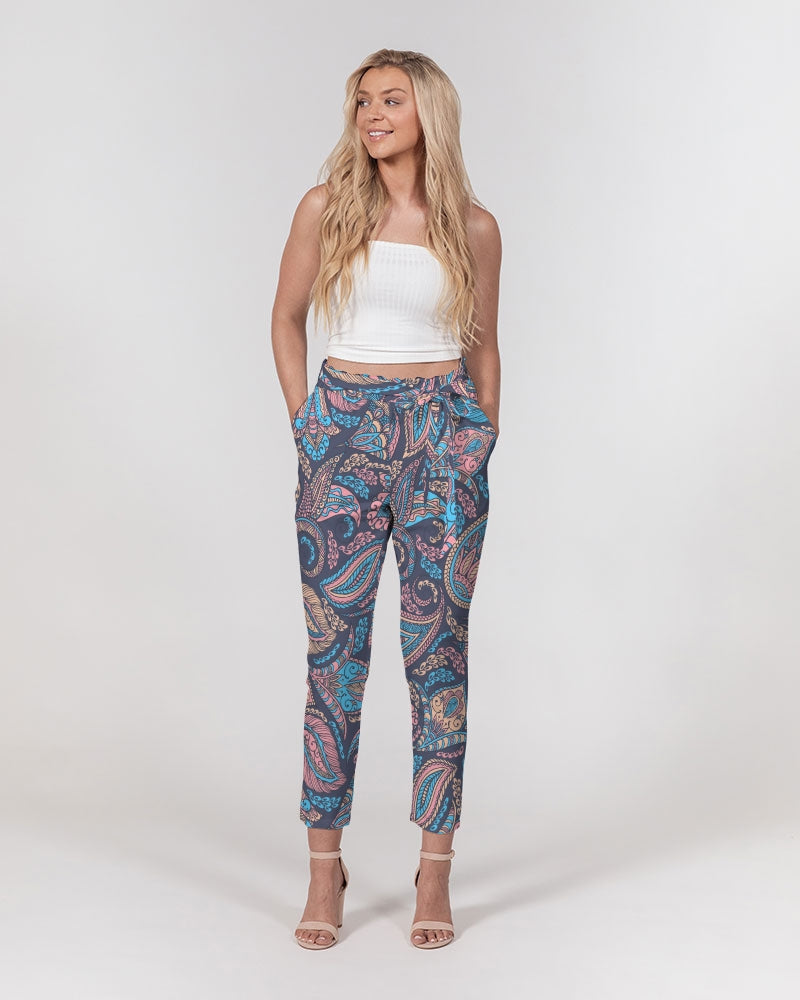 Perfect Paisley Women's Belted Tapered Pants