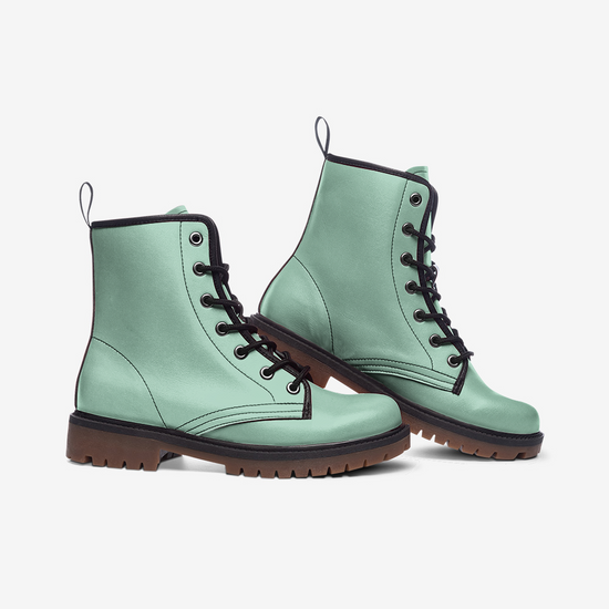 Mint Green Lace Up Boots