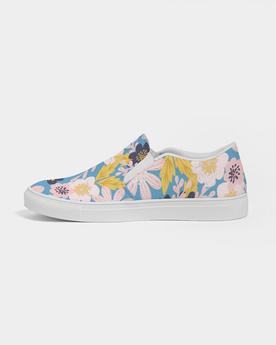 Blue Frisky Floral Women's Slip-On Canvas Shoe