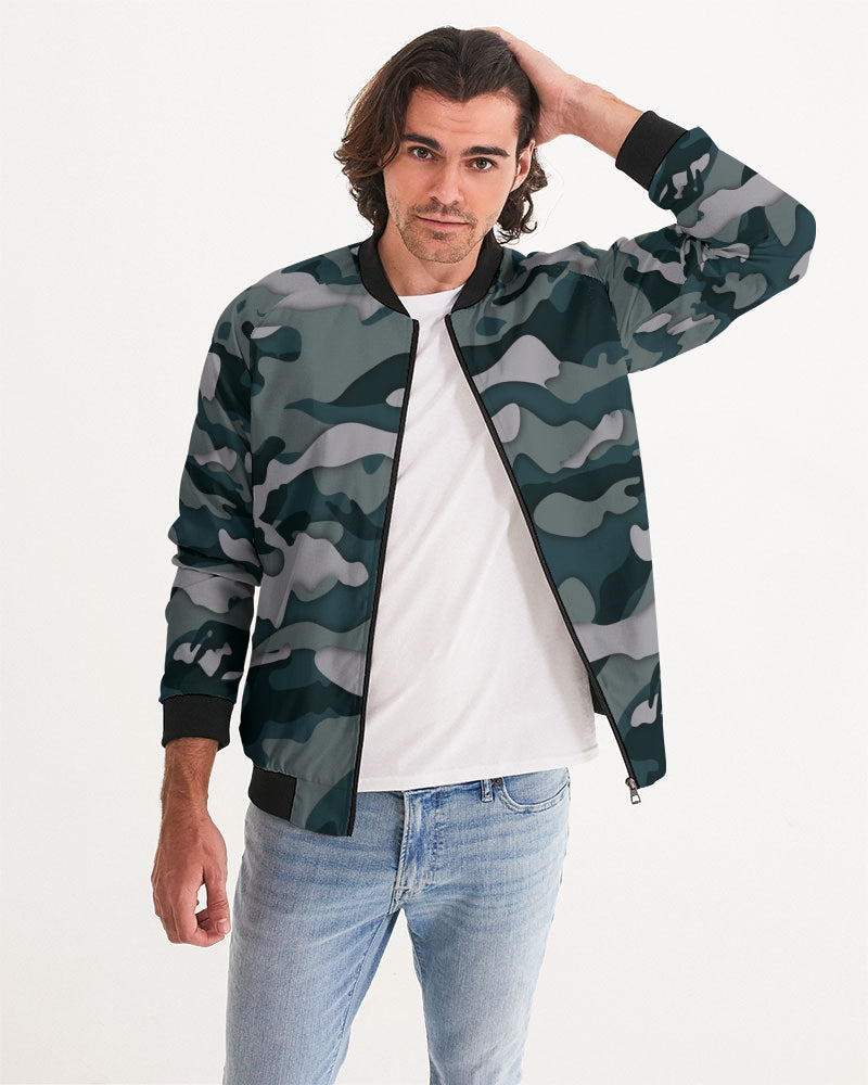 Load image into Gallery viewer, Green Camo Men&amp;#39;s Bomber Jacket
