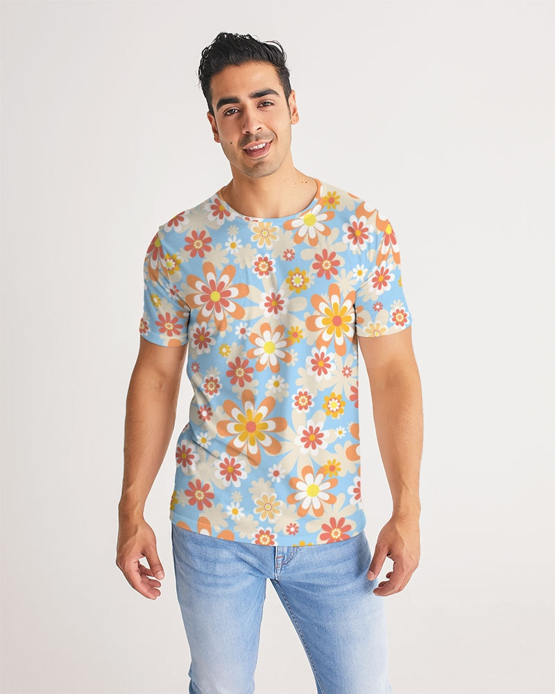 Blue Blooming Mod Floral Men's Tee