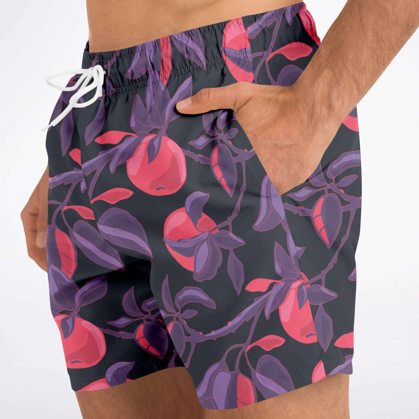 Fruit Tree Swim Shorts in Red/Charcoal