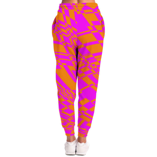 Fuchsia & Orange Warp Unisex Fleece Joggers