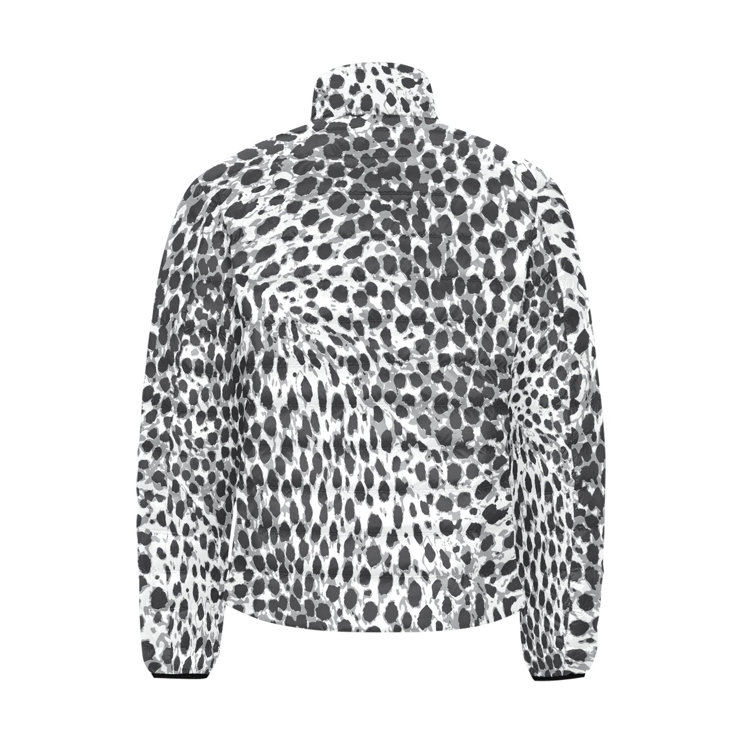 Black & White Leopard Men's Lightweight Puffer Jacket