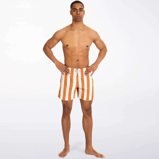 Orange Stripe Swim Shorts