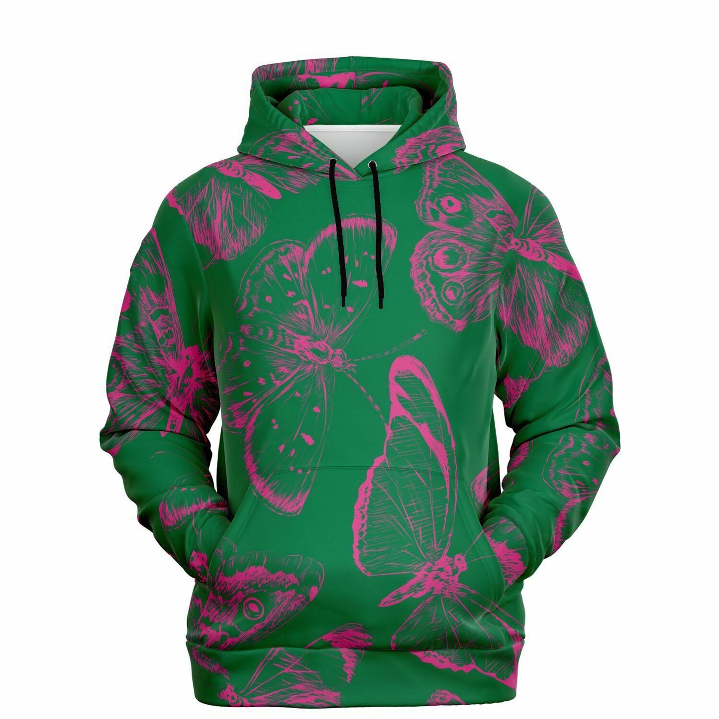 Green Fuchsia Butterflies Unisex Hoodie