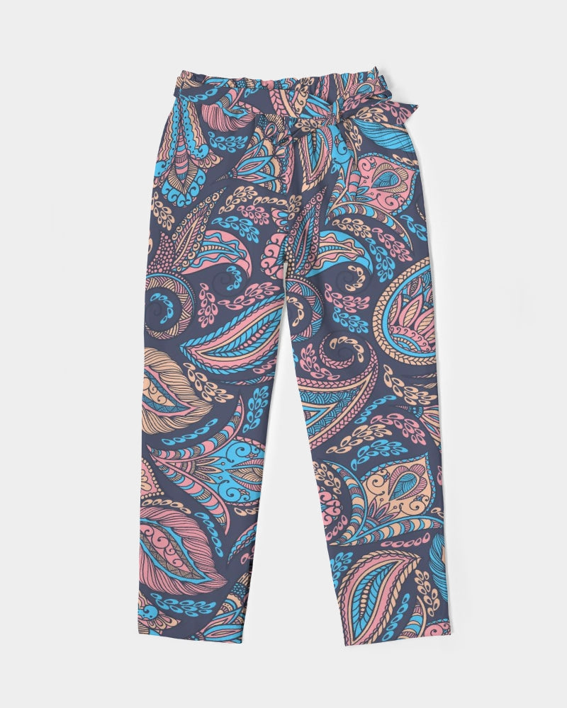 Perfect Paisley Women's Belted Tapered Pants