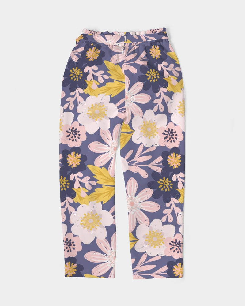 Purple Frisky Floral Women's Belted Tapered Pants