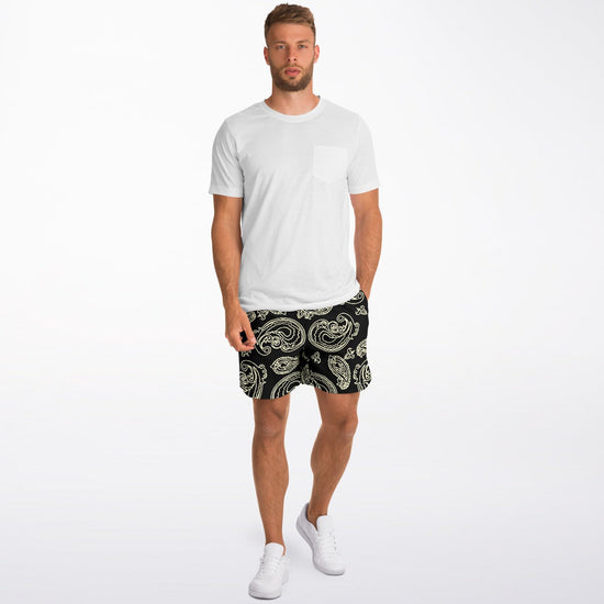 Black & Bone Paisley Men's Fleece Shorts