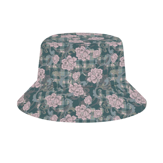 Load image into Gallery viewer, Baroque Floral Plaid Bucket Hat
