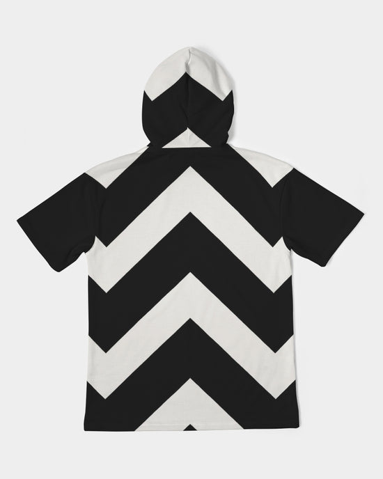 Load image into Gallery viewer, Black &amp;amp; White Stripe Premium Heavyweight Short Sleeve Hoodie
