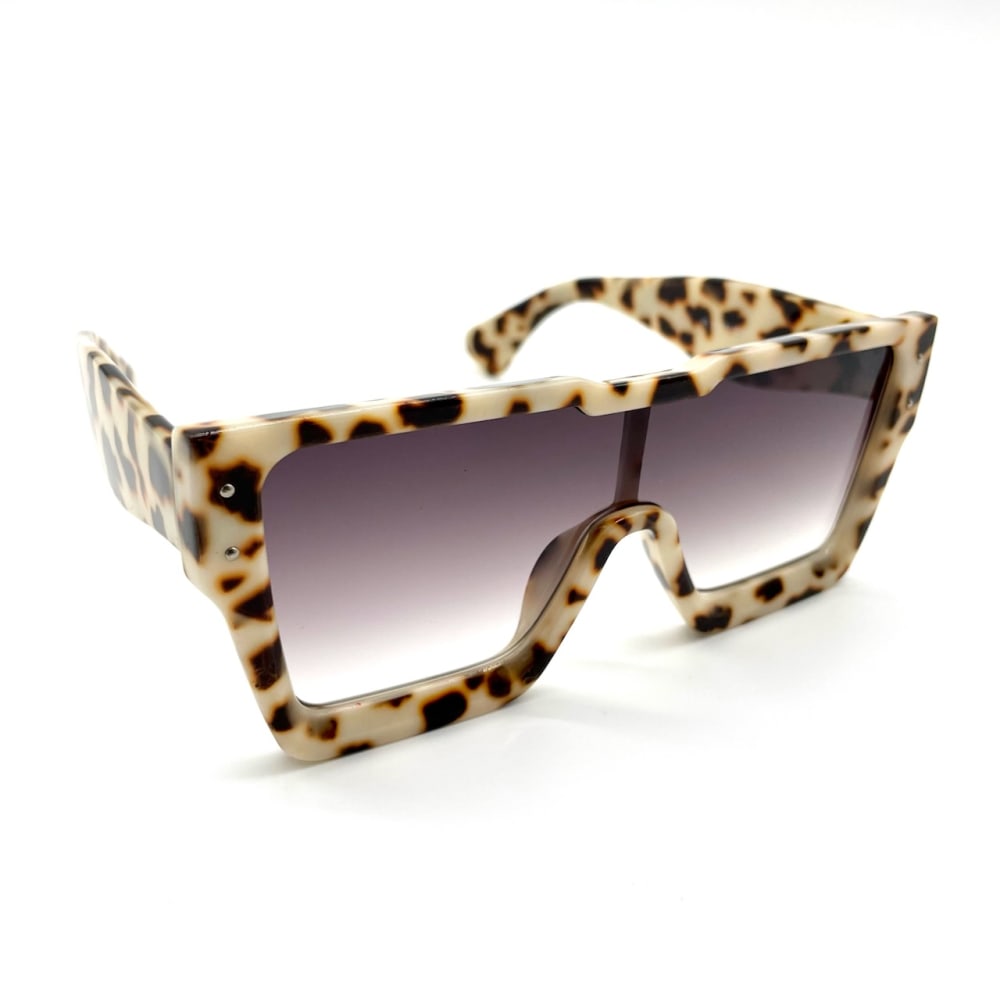 Cleo Large Square Frame Sunglasses in Tortoiseshell Print
