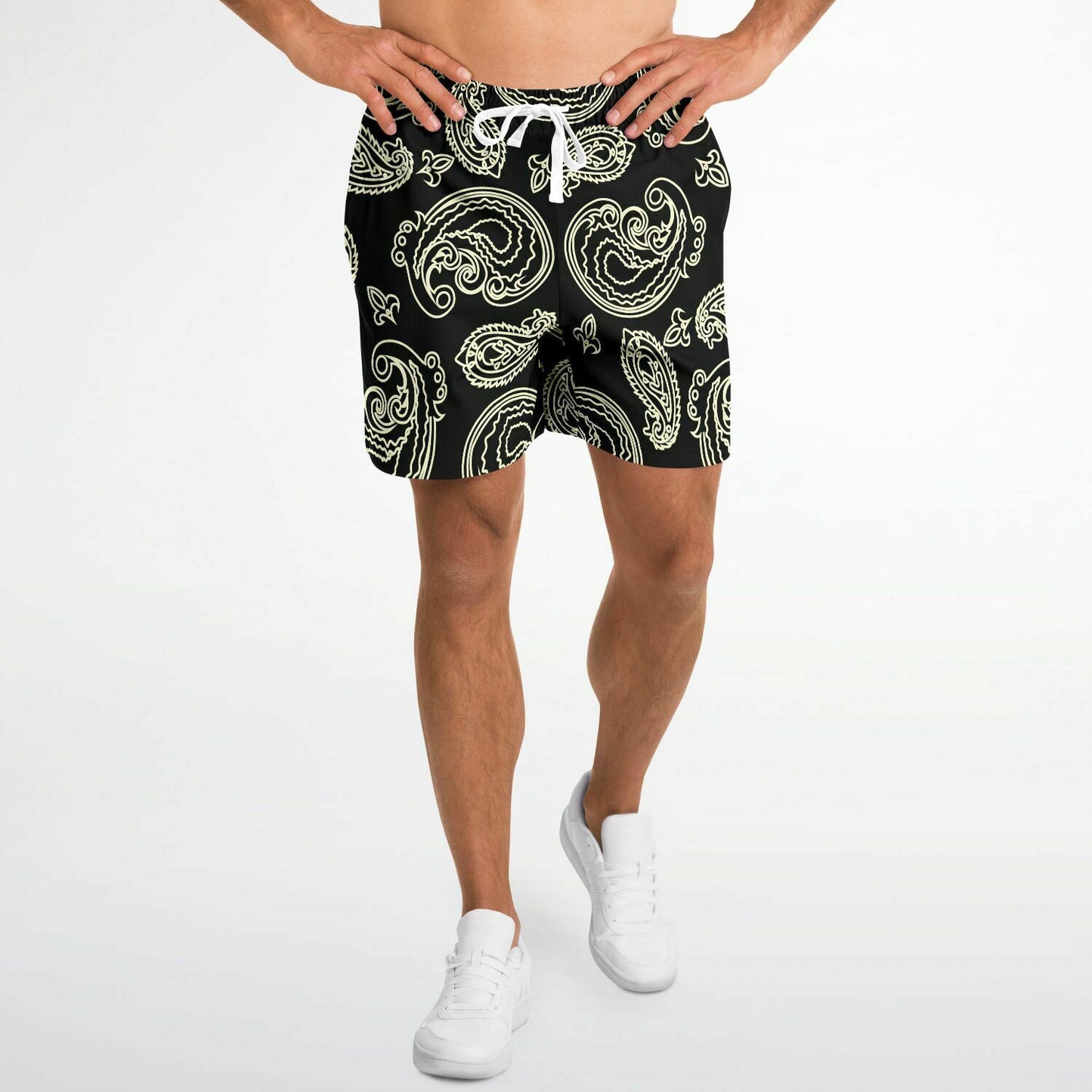 Black & Bone Paisley Men's Fleece Shorts