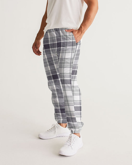 Black & White Tartan Check Lightweight Men's Track Pants