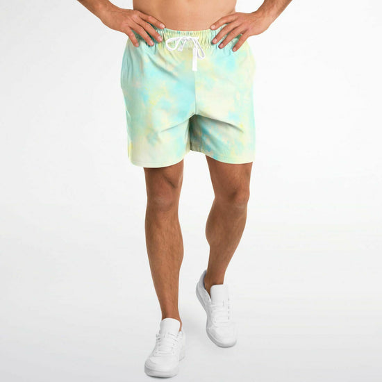 Blue Lemon Tie Dye Men's Fleece Shorts