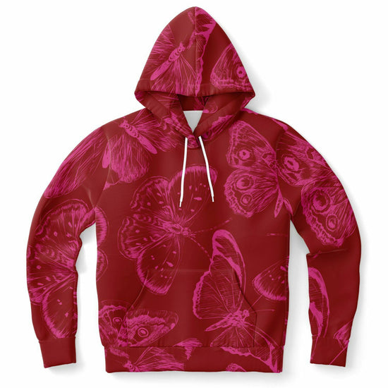 Red Fuchsia Butterflies Unisex Hoodie