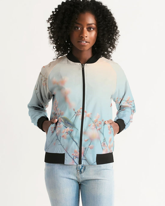 Cherry Blossoms with Bird Women's Bomber Jacket