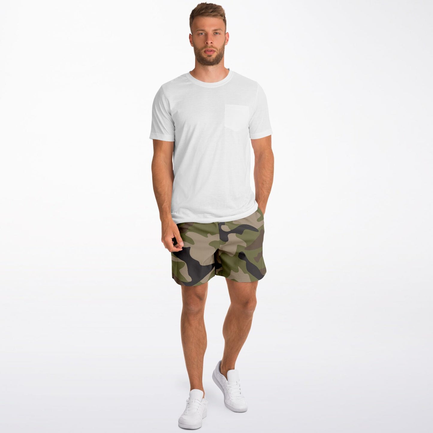 Woodland Camo Men's Fleece Shorts