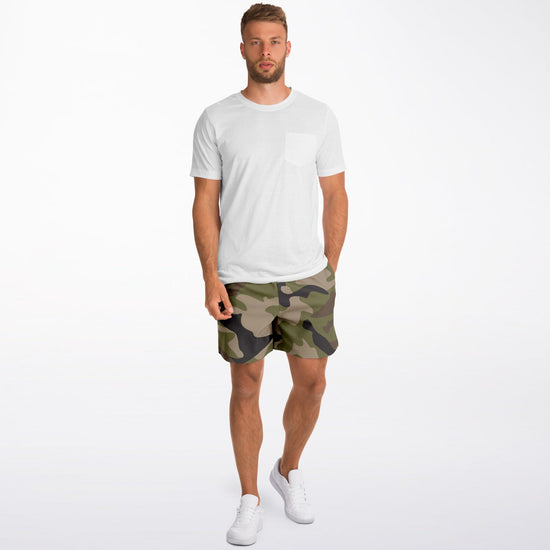 Woodland Camo Men's Fleece Shorts