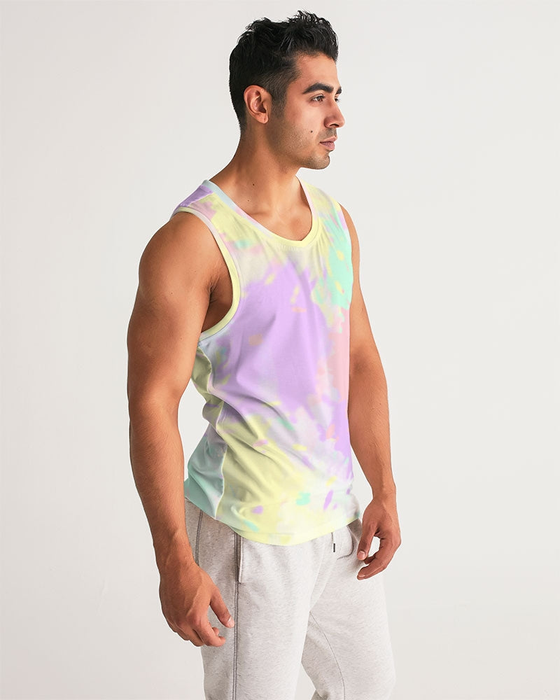 Load image into Gallery viewer, Banana Mint Candy Explosion Tie Dye Men&amp;#39;s Sports Tank
