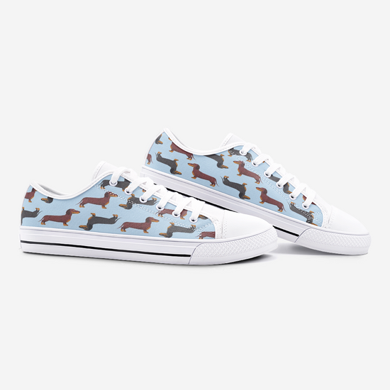 Dachshund Blue Low Top Unisex Canvas Sneakers
