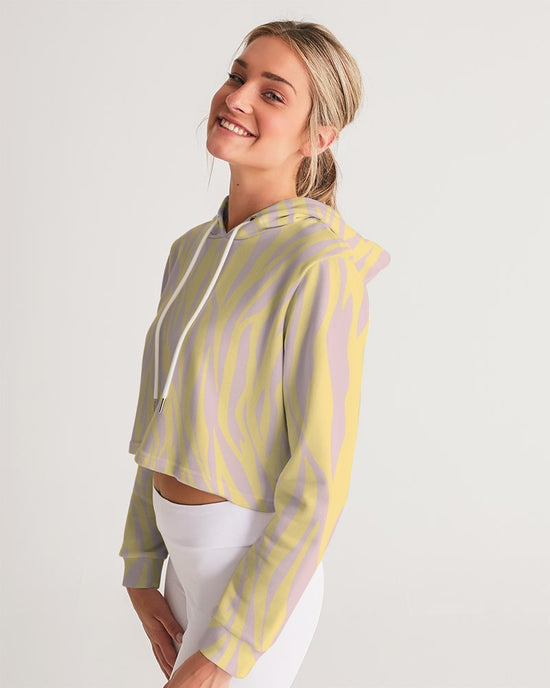 Dust Storm Zebra Women's Cropped Hoodie