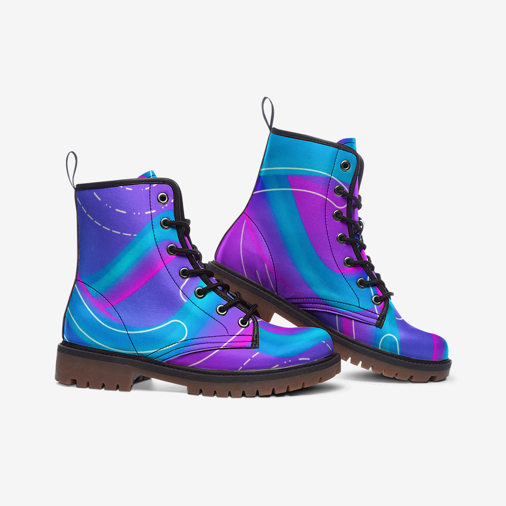 Abstract Fluid Lace Up Boots