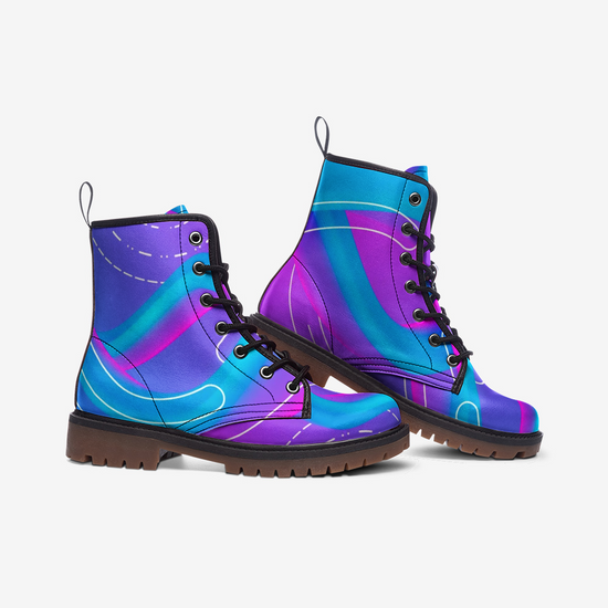 Abstract Fluid Lace Up Boots