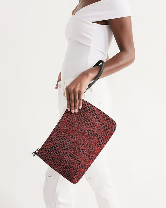 Red Snake Skin Daily Zip Pouch