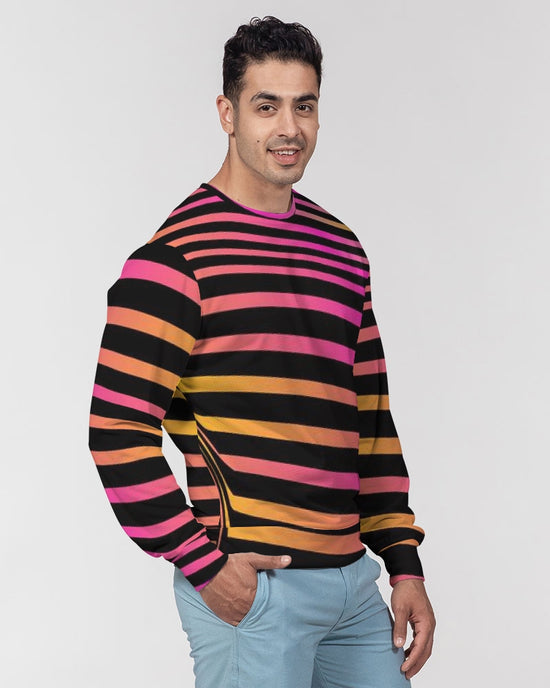 Neon Sunrise Classic French Terry Crewneck Pullover Sweatshirt