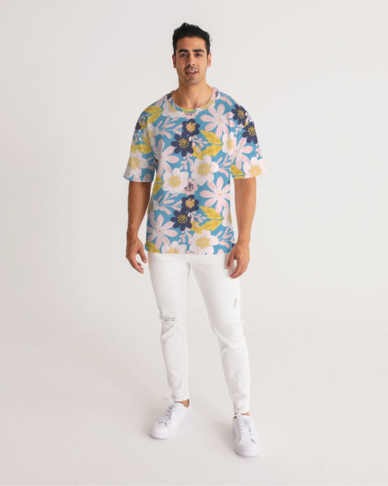 Blue Frisky Floral Men's Premium Heavyweight Tee