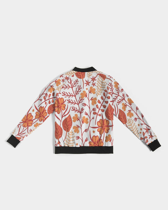 Orange Retro Garden Women's Bomber Jacket