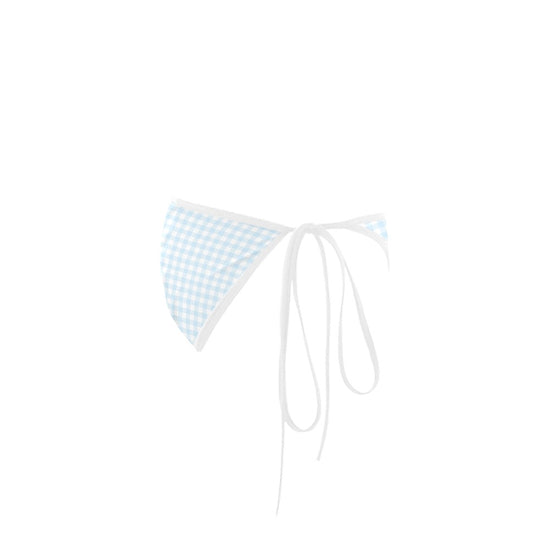 Pale Blue Gingham Check Bikini Bottom