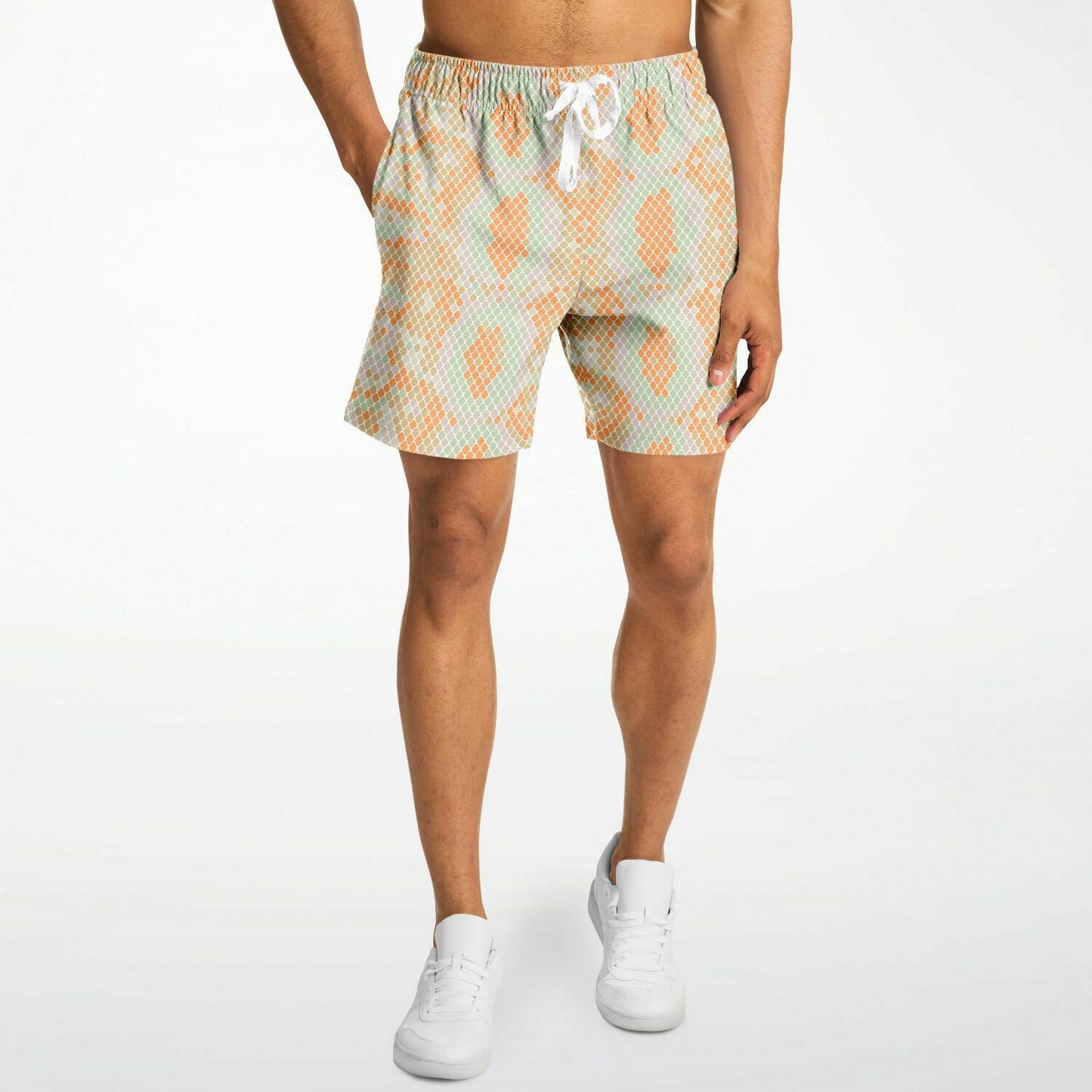 Green & Orange Snake Fleece Shorts