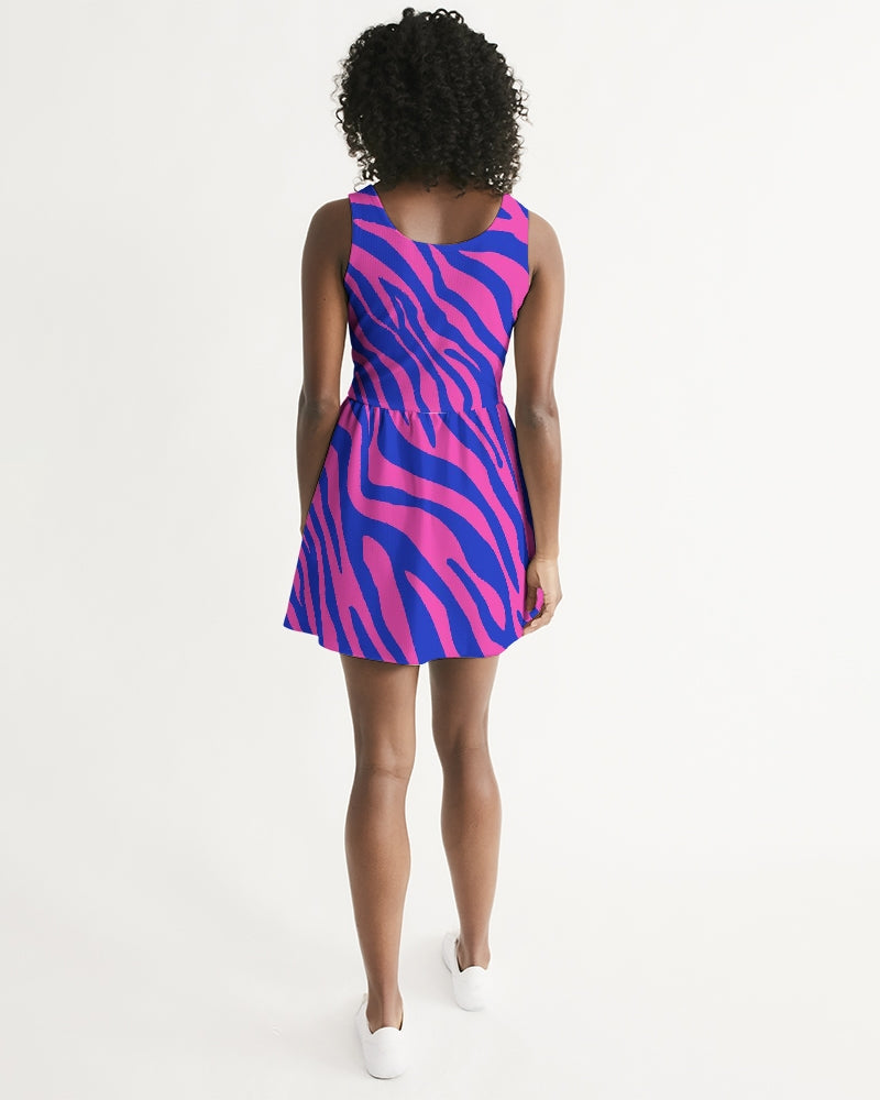 Load image into Gallery viewer, Electric Zebra Women&amp;#39;s Scoop Neck Skater Dress
