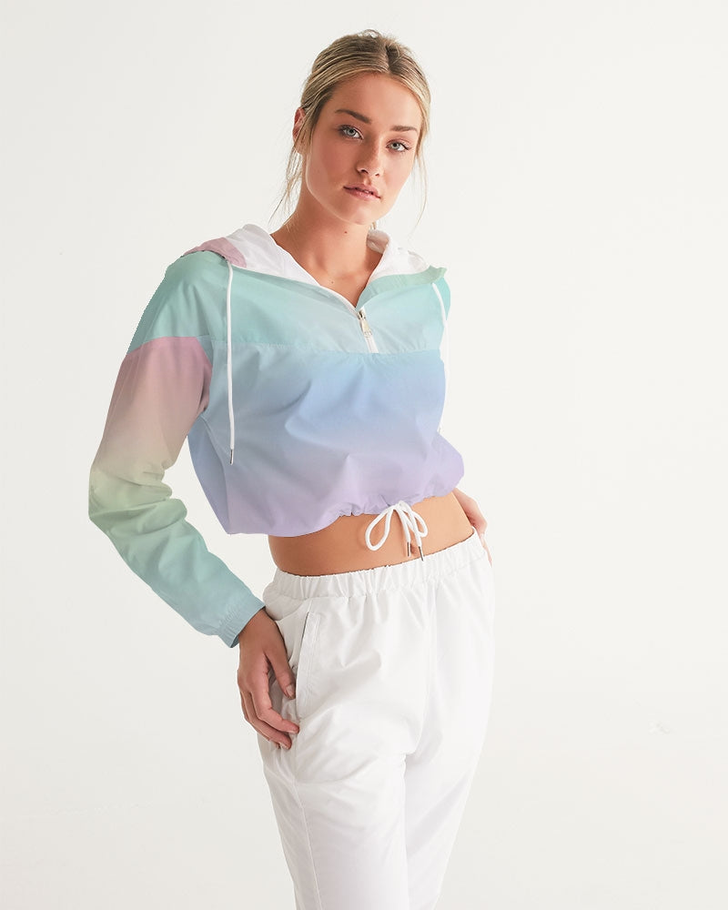 Soft Rainbow Cropped Windbreaker Jacket