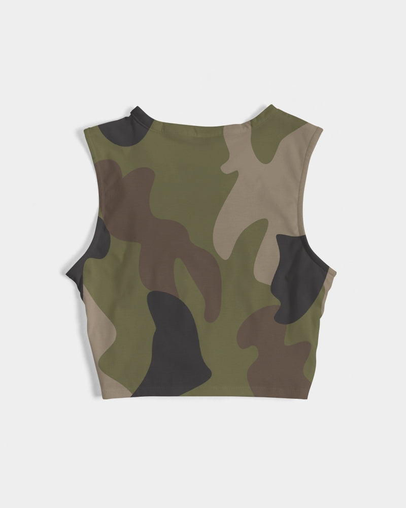 Load image into Gallery viewer, Woodland Camo Women&amp;#39;s Twist-Front Tank

