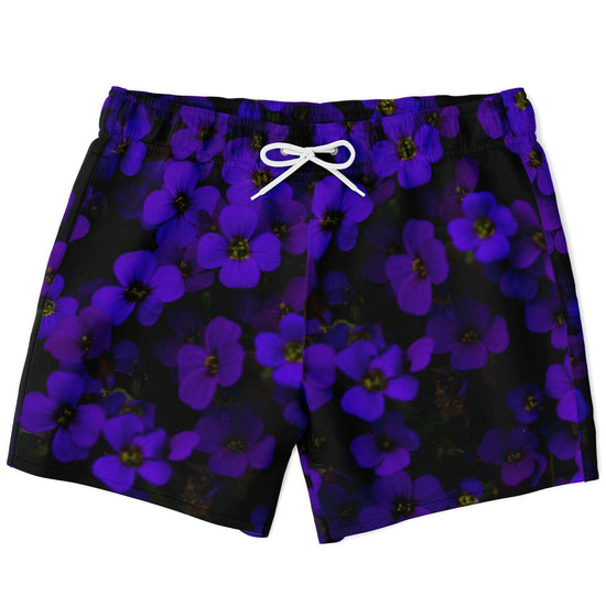 Midnight Purple Flower Swim Shorts