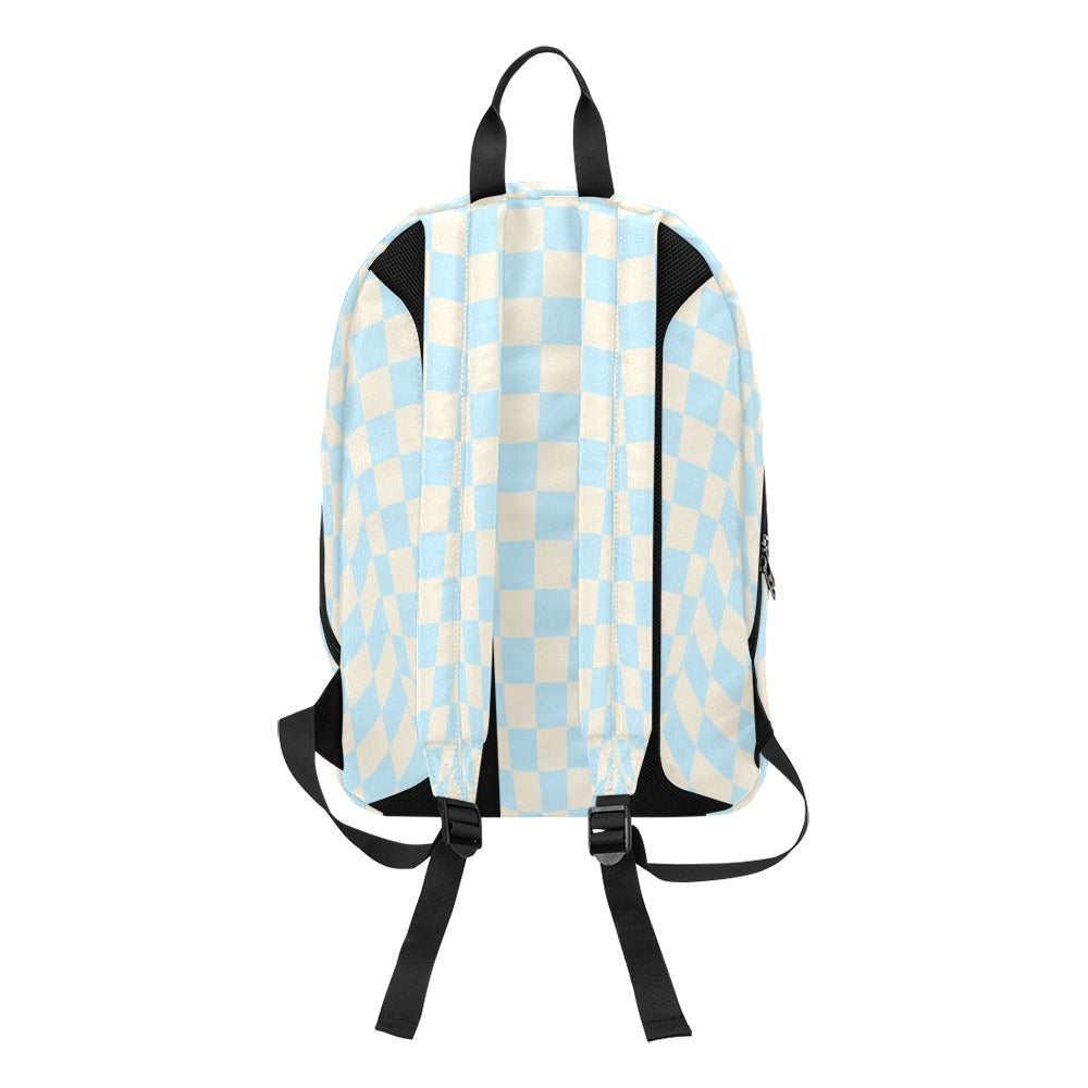 Blue & Vanilla Ripple Check Large Travel Backpack