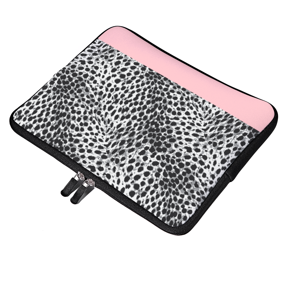 Load image into Gallery viewer, Personalized Laptop Sleeve - Pink &amp;amp; Leopard Print
