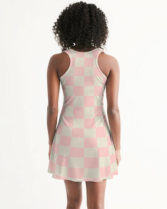 Pink Vanilla Check Women's Racerback Dress