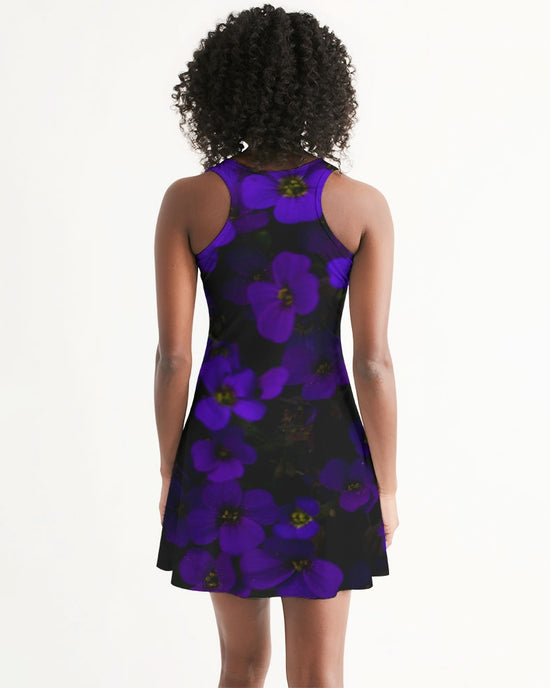 Midnight Purple Flower Women's Racerback Dress